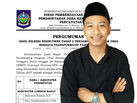 Seleksi Pendamping Desa Berdaya Pemprov NTB Dinilai Abaikan Prinsip Meritokrasi Gubernur